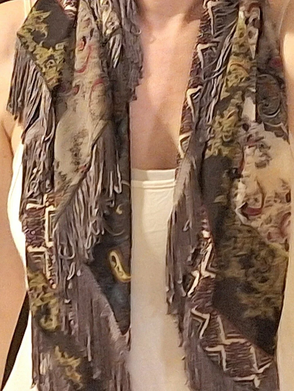 Rayon Scarf with Tassels